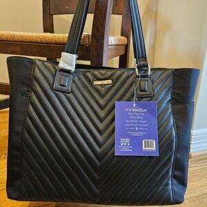 Minkeeblue Ella Tote NWT  Black Vegan Leather - discontinued hard to find design